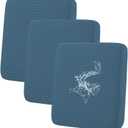 hyha Waterproof Couch Cushion Covers for Pets, Non Slip Sofa Seat Cover for Dogs Washable, Soft Thick Stretch Jacquard Fabric, Sofa Slipcovers with Elastic Bottom (3 Pieces, Blue)