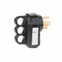 Plutreas 50 AMP Male RV Replacement Plug with Handle, 14-50P Heavy Duty 125V/250V 4 Prong Electrical Plug Adapter (Black)