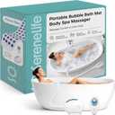 SereneLife Bubble Bath Mat, Bathtub Mat with Air Massage and Remote Control, Waterproof, NonSlip, Adjustable Bubble Intensity, Aroma Diffuser, 47x14.2 Inch Full Body Spa Massager