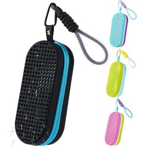 Swim Goggle Case For Swimming Goggles, Christmas Stocking Stuffers Gifts 2025, Silicone Cases with Drain Hole (Black)