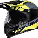 TRIANGLE Dual Sport Motorcycle Helmet Dirt Bike Helmets ATV Full Face Helmet for Adults Men with Internal Sunshield DOT Approved (X-Large, Yellow)