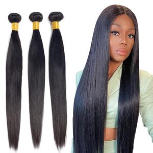 Human Hair Bundles Straight Bundles 20 22 24 Inch Unprocessed Brazilian Virgin Hair Weave 3 Bundles #1B Natural Black Straight Bundles Human Hair Extensions 50 Grams Per Bundle