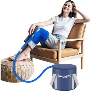 Inmoredo Cold Compression Machine for Knee, Portable Ice Therapy Machine with Quiet Pump and Compression Pad, Cooling System for Joint Support