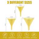 Plastic Kitchen Funnel Set of 3, Round Kitchen Funnels for Filling Bottles, Durable and Multifunctional Funnels for Filling Canning, Cooking, Lab or Car Oil (Milk Yellow)