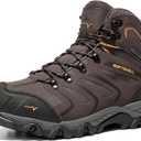 NORTIV 8 Men's Ankle High Waterproof Hiking Boots Outdoor Lightweight Shoes Trekking Trails Armadillo (12 Wide, Brown/Black/Tan)