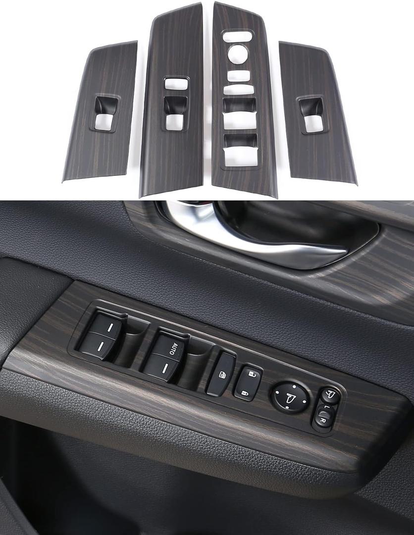for Honda CRV 2023 2024 2025 2026 Window Control Switches Protective Panel, Luxurious Wood Grain Interior Cover Moulding Trims for CR-V LX, EX, EX-L, Sport Hybrid, Sport-L Hybrid, Sport Touring-Wood