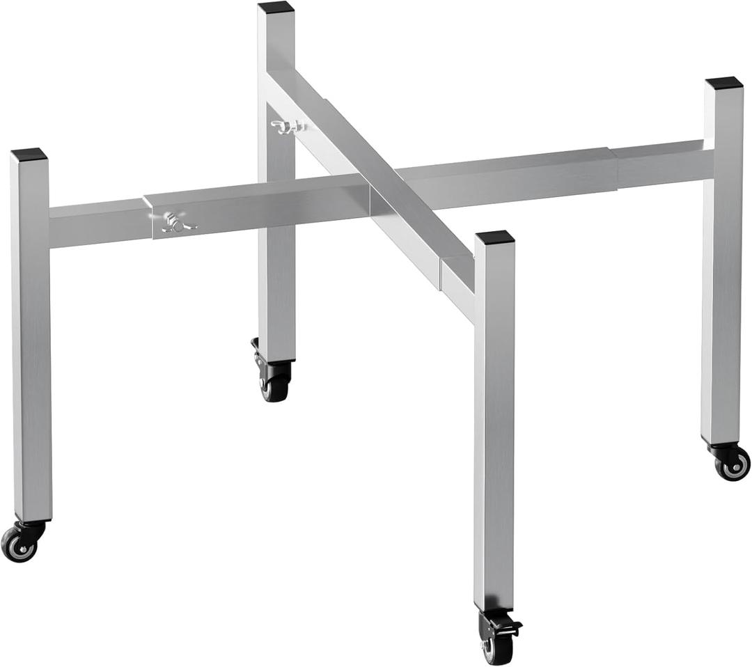 BBQ-PLUS 15-27 inch Universal Firepit Stand with Wheels for Solo Stove Bonfire Yukon Ranger 2.0 and Other 15~27" Outdoor Fire Pits,Adjustable Fireplace Accessory for Camping Outdoor