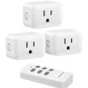 DEWENWILS Wireless Outlet, Programmable and Expandable Electrical Outlet Switch, Wireless Remote Light Switch, 100FT Range, 1 Remote and 3 Outlets