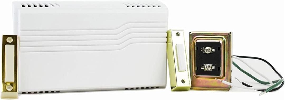 Newhouse Hardware Electric 2-Tone Door Bell Chime Kit with 16V 10VA Transformer and Lighted Doorbell Push Buttons CKIT1, Doorbell Button, Transformer, and Doorbell Chime Replacement