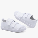Babykids Kids White Shoes Toddlers Canvas Sneakers Slip-on Light Weight Comfortable Causal Running Shoes Skin-Friendly for Boys Girls 26