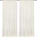 Chiffon Backdrop Curtain Ivory 5ft x 10ft 2 Pieces Cream Chiffon Curtains Beige Sheer Curtain Backdrop Wedding