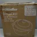 MUELLER HOME 7.5 QT Enameled Cast Iron Dutch Oven, Heavy-Duty Casserole Dish and Braiser Pan with Lid and Stainless Knob, Oven-Safe up to 500 F & Across All Cooktops, Oyster White