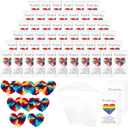 140 Sets Pocket Hug Gift Bulk Rainbow Party Favor Emotional Cheer Support Pride Gift Cute Hand Crocheted Pocket Hug Heart Inspirational Card and Bags Christmas Party Favor for Family Friends