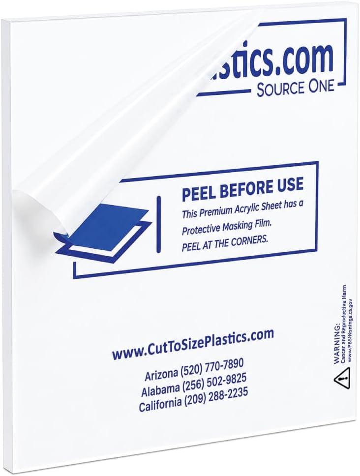3/8 th Inch Thick Acrylic Plexiglass Sheet, Clear Heavy Duty (10" X 10")
