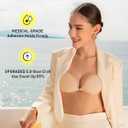 Niidor Adhesive Bra Strapless Ultra Sticky Invisible Push up Silicone Bra Multiple Colors Sizes Reusable for Backless Dress