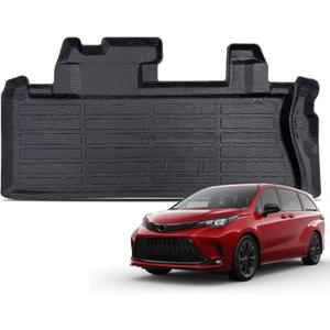 KUST Cargo Trunk Mat for 2021-2025 2026 Toyota Sienna Accessories, Rear Cargo Liner All Weather Car Mat, TPE Rubber, Raised Edge