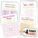 Slumber Party Games For Girls 8-12 - Sleepover Games For Girls 10-12, Sleepover Party Game Ideas, Slumber Party Bingo Cards For Pajama Party Decorations, Sleepover Party Supplies for Girls (Slumber Games)