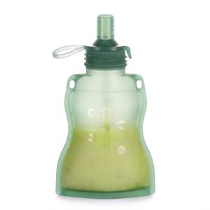 haakaa Yummy Pouch Reusable Baby Food Pouch, Reusable Pouches for Toddlers Kids Squeezable Pouch, Washable Freezer - Make Homemade Organic Food for Babies/Toddlers, 4oz,6m+(Pea Green)