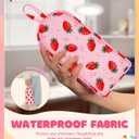 Cute Strawberry Pencil Case,Unique Aesthetic 3D Schoolbag-Shaped Pencil Pouch for Girls Boys Kids Women,Big Capacity Pen and Pencil Stationery Organizer Bag with Zippers for School Office