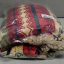 PAVILIA Premium Christmas Sherpa Throw Blanket, Green Red Cabin Design with Reindeer Print, Ultra Soft Reversible Fleece & Sherpa 50x60 Cozy Winter Blanket, Cozy Christmas & Holiday Decor