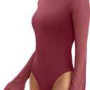 REORIA Women's Trendy Sexy Boat Neck Bell Sleeve Sheer Mesh Going Out Bodysuit Tops, 2XL