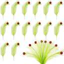 Hananona 30pcs 15" Christmas Picks and Sprays Christmas Tree Filler Green Curly Greenery Stems with Red Ball Xmas Artificial Stems for CraftsTree Decor, Vase Fillers, Home Decorations (30, Green)