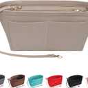 Purse Organizer Insert Felt Purse Insert Bag Organizers Multi Pockets Tote Bag in Bag for Women,Beige-L