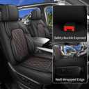 Car Seat Cover Custom Fit for Dodge Ram 1500 2500 3500 2002-2026 Faux Leather Seat Cover Set Compatible with Crew Quad Regular Cab Pickup Truck Cushions (Black Redline, Full Set, Flat Rear)