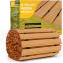 8FT Wooden Garden Pathway, Roll Out Wooden Pathway Weather-Resistant Walkway for Outdoor Patios 17" W Roll Out Hardwood Walkway with Non-Slip Surface Wedding Party Pathways (Straight)