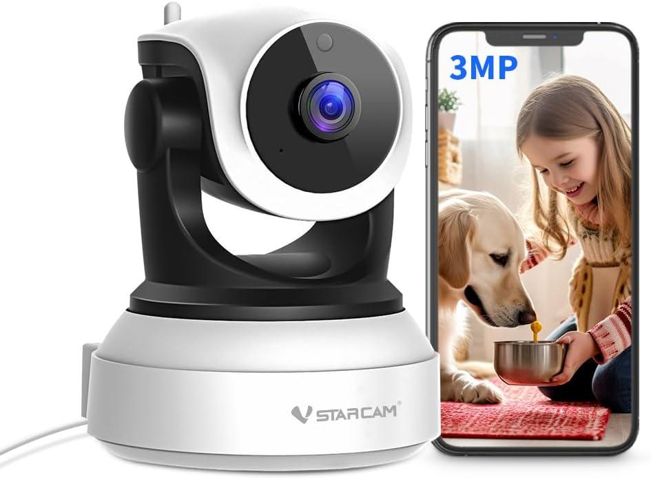 VSTARCAM Cameras for Home Security Indoor, 2K with 360 Rotation, Human/Motion Detection with Auto Tracking, 2-Way Audio & DIY Voice, 2.4GHz WiFi Wireless, Cloud & SD Card Storage(up to 256GB)