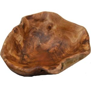 Creative Wood Bowl Root Carved Bowl Handmade Natural Real Wood Candy Serving Bowl (12"-14")