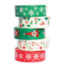 WANDOUJIA 5 Rolls Christmas Washi Masking Tape, 0.6" x 32.8ft Decorative Washi Tape for Scrapbooks, Bullet Journaling Planner, Gift Wrapping, Holiday Decoration