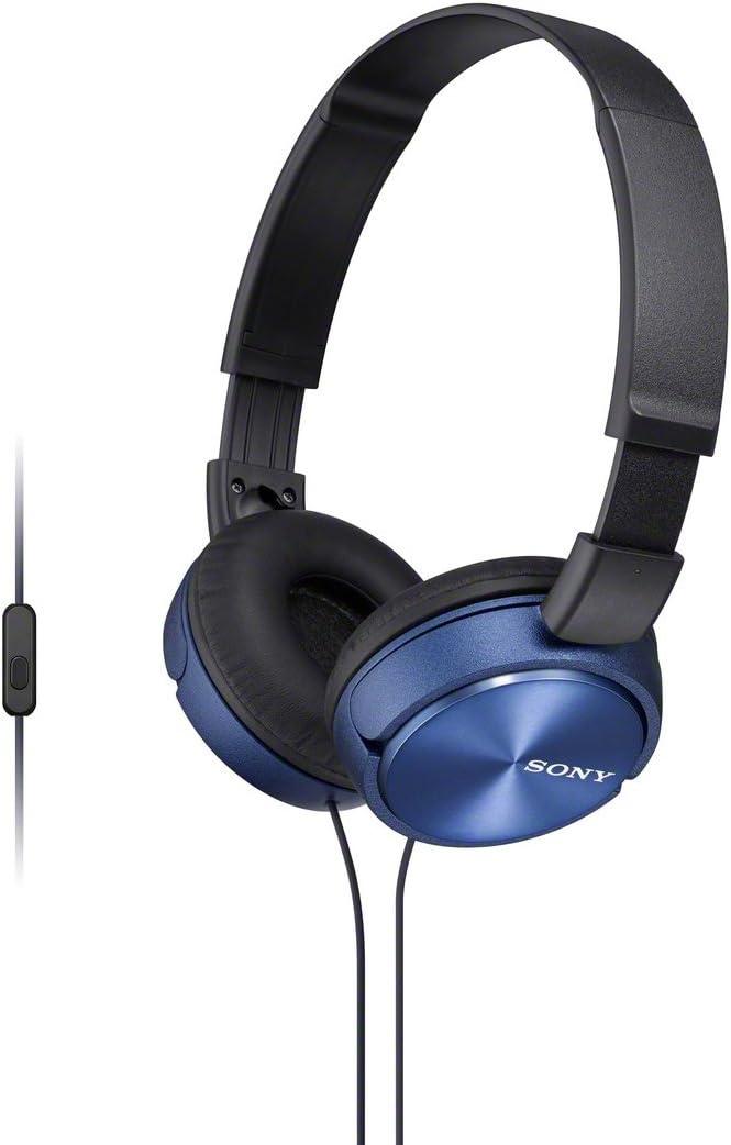 Sony MDR-ZX310AP ZX Series Wired On Ear Headphones With Mic, Blue