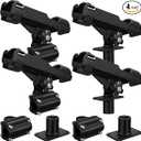 Liliful 4 Pcs Fishing Rod Holder for Boat Adjustable Kayak Swivel Fishing Pole Holders Accessories, Black