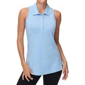 Pdbokew Women's Racerback Golf Shirt Long Tank Tops Sleeveless Polo Shirt XL