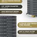 3/8" 4800PSI Pressure Washer Hose 150FT with 360° Swivel Quick Connect, Flexible & Kink Resistant Steel Wire Braided & Durable for Hot/Cold Water, High Power Washer Hose With M22 14mm Adapter