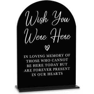 Acrylic Wedding Sign Wedding Signs for Ceremony Wish You Were Here Sign for Wedding Modern Calligraphy Arch Acrylic Table Top Sign for Wedding Reception and Event Party Table(black)