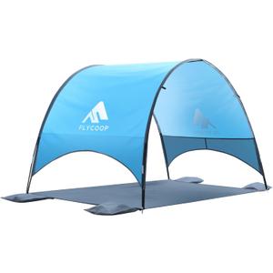 2026 Upgraded Beach Umbrella Canopy with UPF 50+ UV Protection Portable Beach Tent for Sun, 360 Ventilation, 4 Sandbags, Dual Pockets, Stakes & Ropes, 90.5*59*53 inch for 3 People