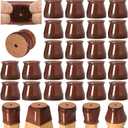 24 Pcs Chair Leg Floor Protectors for Hardwood Floors Silicone Covers to Protect Wood Tile Floors Felt Bottom Furniture Leg Caps Anti-Scratch Reduce Noise (Fit:1.3"-2"), Brown-24pcs, Universal L