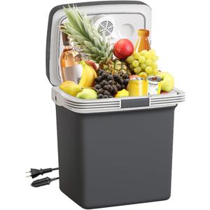 TREFAN Electric Cooler & Warmer28QT/26L, Portable Car Fridge (48~139), Car Cooler Plug in, Electric Car Coolers for Vehicles AC/DC,12V Refrigerator for Car, Travel, Camping,Truck (Grey)
