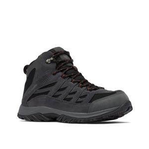 Columbia Men's Crestwood MID Waterproof Hiking Shoe, Dark Grey/Deep Rust, 10.5