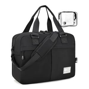 BAGZY 40x30x15cm Personal Item Travel Bag 16x12x6 Under-seat Carry on Bags for Airplanes 20L Expandable 30L Lightweight Duffle Bag Weekender Bags with Wet Pocket for Gym Overnight Hospital Black