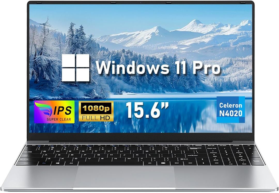 15.6'' Laptop Computer, N4000 Processor Laptops with 8GB RAM, 256GB SSD,15.6 inch FHD 1920 * 1080 Display, WIFI5, BT4.2, Windows 11 Pro, Gray