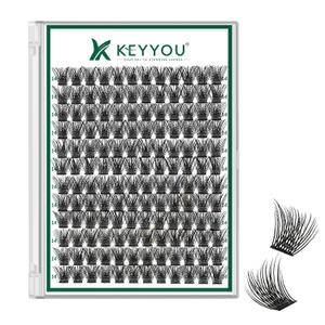 Lash Clusters 144pcs Individual Lashes D Curl 14mm Eyelash Clusters KEYYOU Air Touch Cluster Lashes Super Lightweight Soft Wispy Comfortable Easy DIY at Home(Air01-D-14mm)