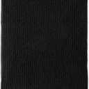 Lallier Cashmere Wool Scarf, Ultra Soft Classic Ribbed Solid Color Winter Scarf for Men and Women with Gift Box (Black)