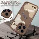 Jusy Compatible with iPhone 11 Pro Max Case, Cute Bear Pattern Soft Gel Rubber TPU Case, Full Camera Protection & Edge Lips Strengthen Shockproof Cover for Women Men, Brown