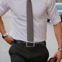 Black Mens Belt Ratchet Belts Dress Casual Leather Belt for Men With Slide Adjustable Click Buckle Gifts Box (28" to 34"Waist Adjustable)