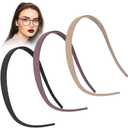 4 x 3PCS No Pressure Headbands for Glasses, Anti-Slip Flexible Plastic Headband, Thin Headbands Hair Band with Teeth for Eyewear for Women Daily Use - Matte Black, Matte Khaki, Matte Brown