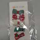 Christmas Baby Hair Clips - 5 Pack Toddler Hair Clips Set with Santa Hat, Christmas Tree & Gift Bag Designs, All Fabric Covered Hair Bows for Infant Girl Holiday Photos