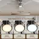 Ceiling Fan 52'' with Light: Modern Remote Control Fans Downrod Mounted - Quiet Reversible DC Motor - Light Memory Function for Outdoor Indoor